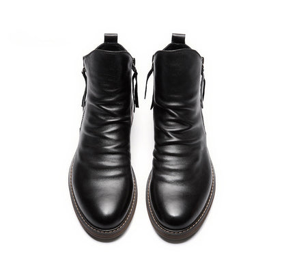 Double side zipper non-slip men's boots