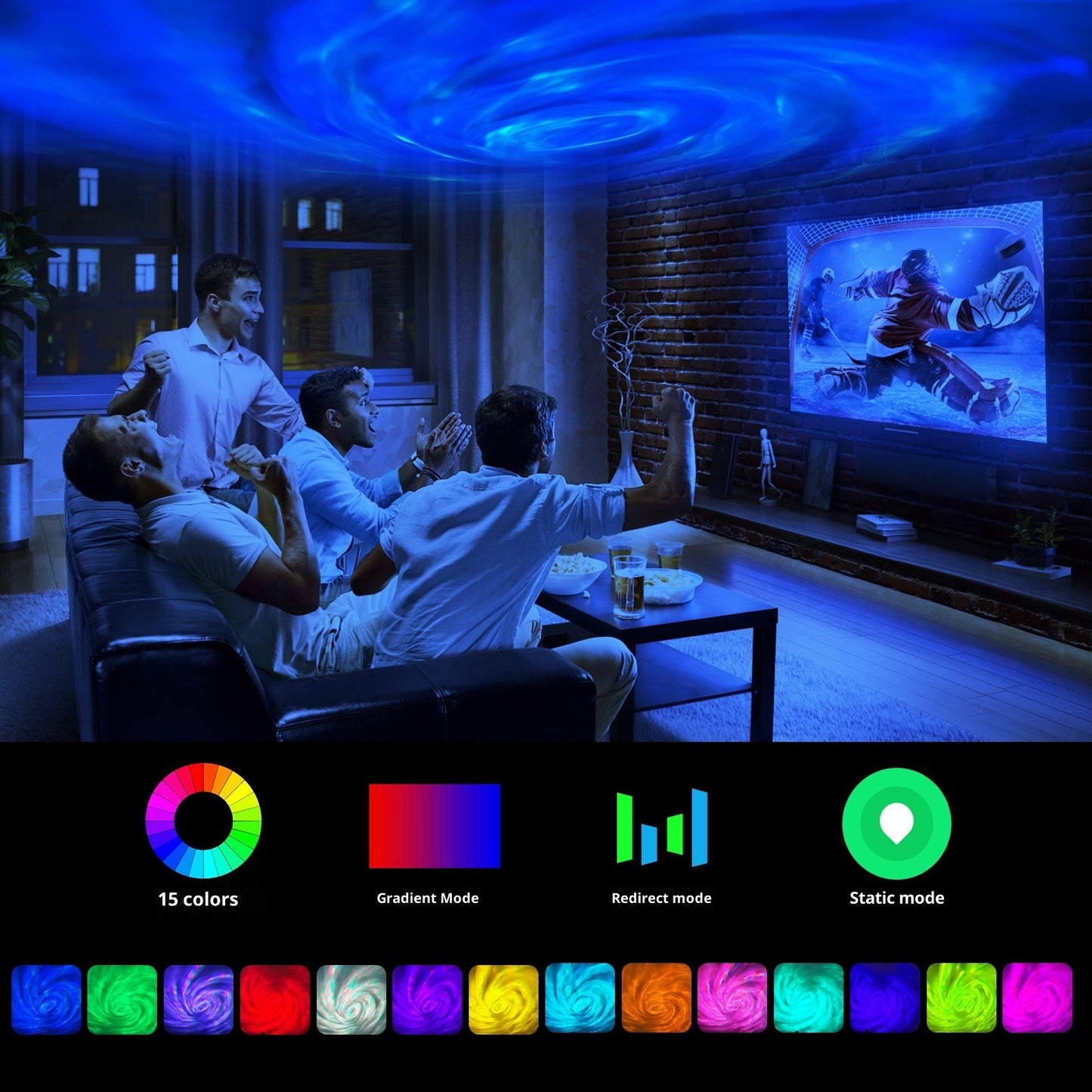 Northern Lights Projection Lamp Bedroom Star Light Remote Control Flame