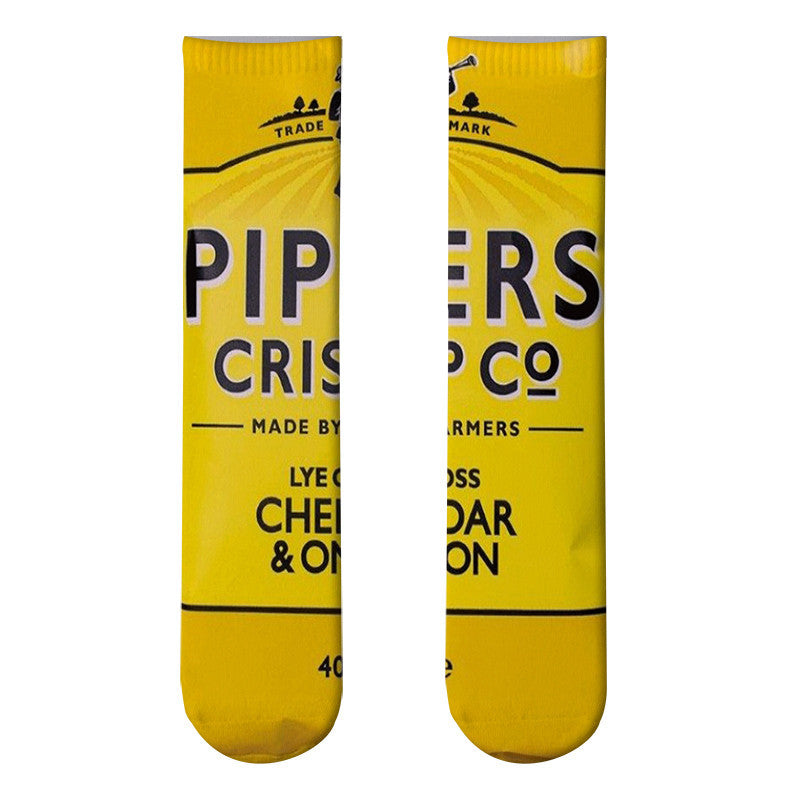 Potato Chips 3D Printed Socks Leshi Odd Zero Food Heat Transfer Stockings Printing Personality