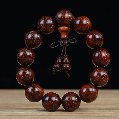 Zambian Blood Sandalwood Buddhist Bead Bracelet, Old Material, Small-Leaf Rosewood, High-Density Golden Star, Wholesale Prayer Bead Wooden Bracelet, Cultural and Artistic Crafts Manufacturer