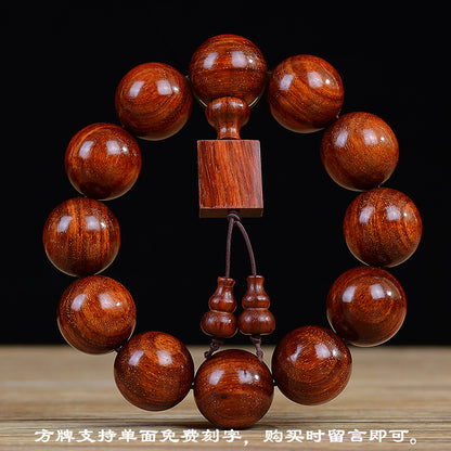 Zambian Blood Sandalwood Buddhist Bead Bracelet, Old Material, Small-Leaf Rosewood, High-Density Golden Star, Wholesale Prayer Bead Wooden Bracelet, Cultural and Artistic Crafts Manufacturer