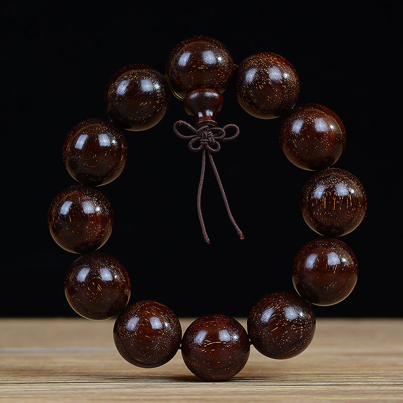 Zambian Blood Sandalwood Buddhist Bead Bracelet, Old Material, Small-Leaf Rosewood, High-Density Golden Star, Wholesale Prayer Bead Wooden Bracelet, Cultural and Artistic Crafts Manufacturer