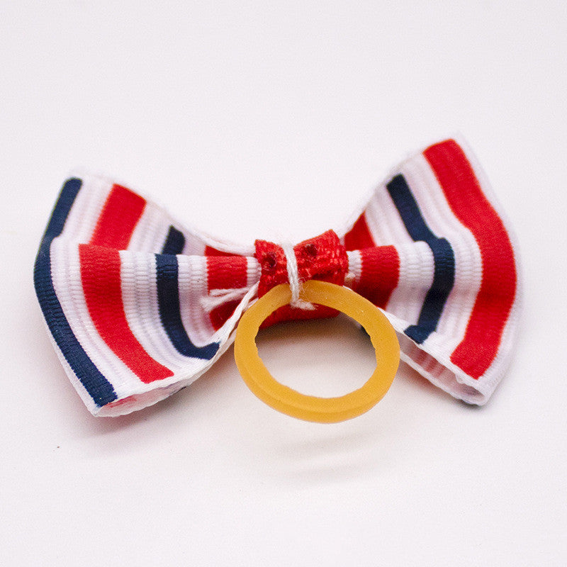 Pet Dog Cat Headdress Flower Bow Rubber Band