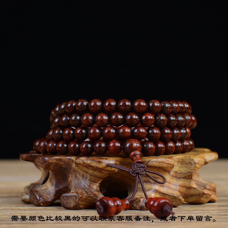 Zambian Blood Sandalwood Buddhist Bead Bracelet, Old Material, Small-Leaf Rosewood, High-Density Golden Star, Wholesale Prayer Bead Wooden Bracelet, Cultural and Artistic Crafts Manufacturer