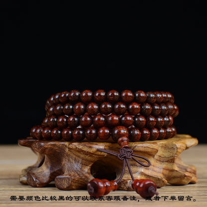 Zambian Blood Sandalwood Buddhist Bead Bracelet, Old Material, Small-Leaf Rosewood, High-Density Golden Star, Wholesale Prayer Bead Wooden Bracelet, Cultural and Artistic Crafts Manufacturer