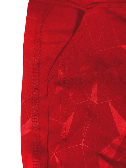 Men's "S's FINE" Athletic Shorts - Gray, Quick-Dry Polyester with Geometric Pattern, Elastic Waistband, Ideal for Running & Workouts, Machine Washable