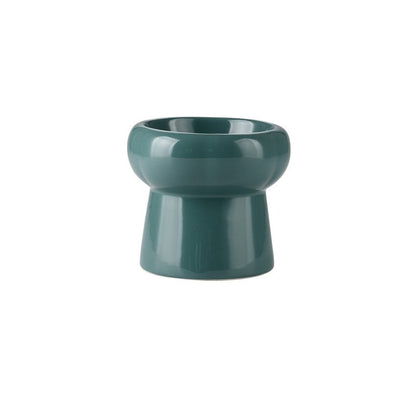 Ceramic cat bowl protects cervical spine high feet