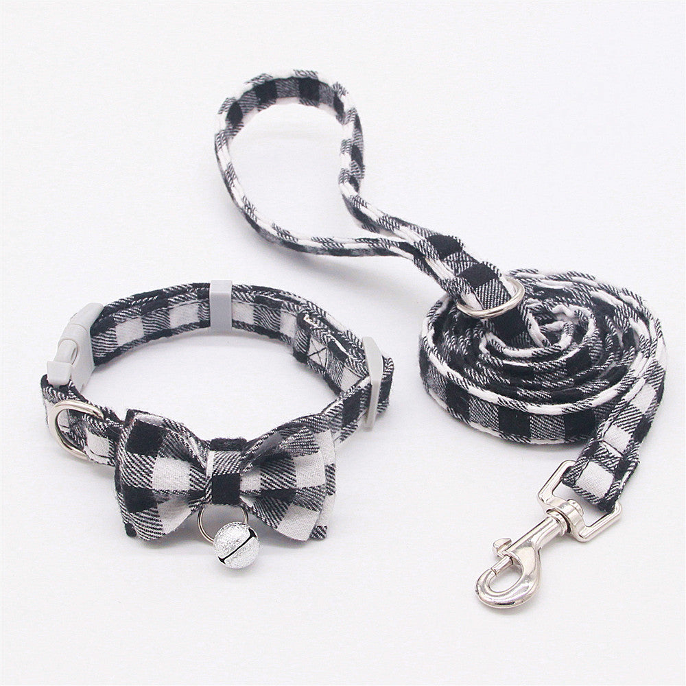 Cat Bell Collar Butterfly Bow Tie Pet Outing Optional Hand Holding Rope