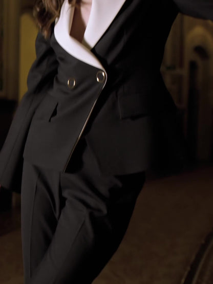 Commuting Colorblock Blazer & Pants Set