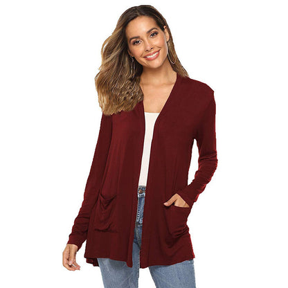Versatile Cardigan Mid-length Long Sleeve Coat