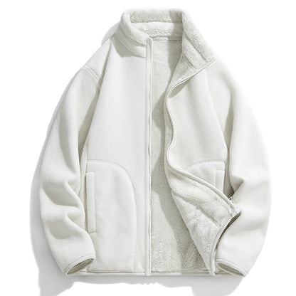 Lambswool Fleece Jacket Double Sided Fleece Coat