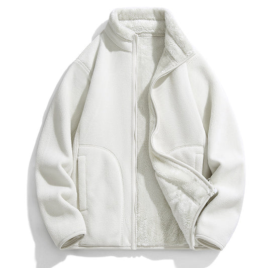 Lambswool Fleece Jacket Double Sided Fleece Coat