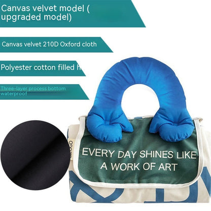 Foldable Picnic Mat Feeding Cotton Handle Moisture-proof