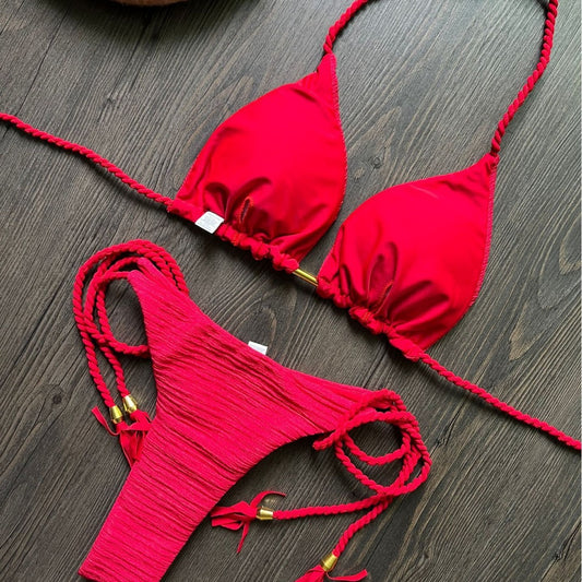 Women's Fashion Braided Rope Bikini Suit