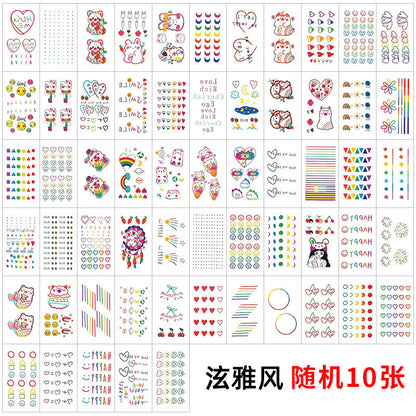 Wholesale small fresh tattoo stickers South Korea tattoo flowers eyebrow butterfly English cartoon face tattoo stickers 60
