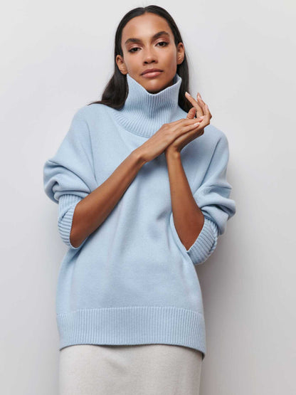 Women's Turtleneck Sweater - Soft Long Sleeve Pullover for Winter | Premium Knit Top