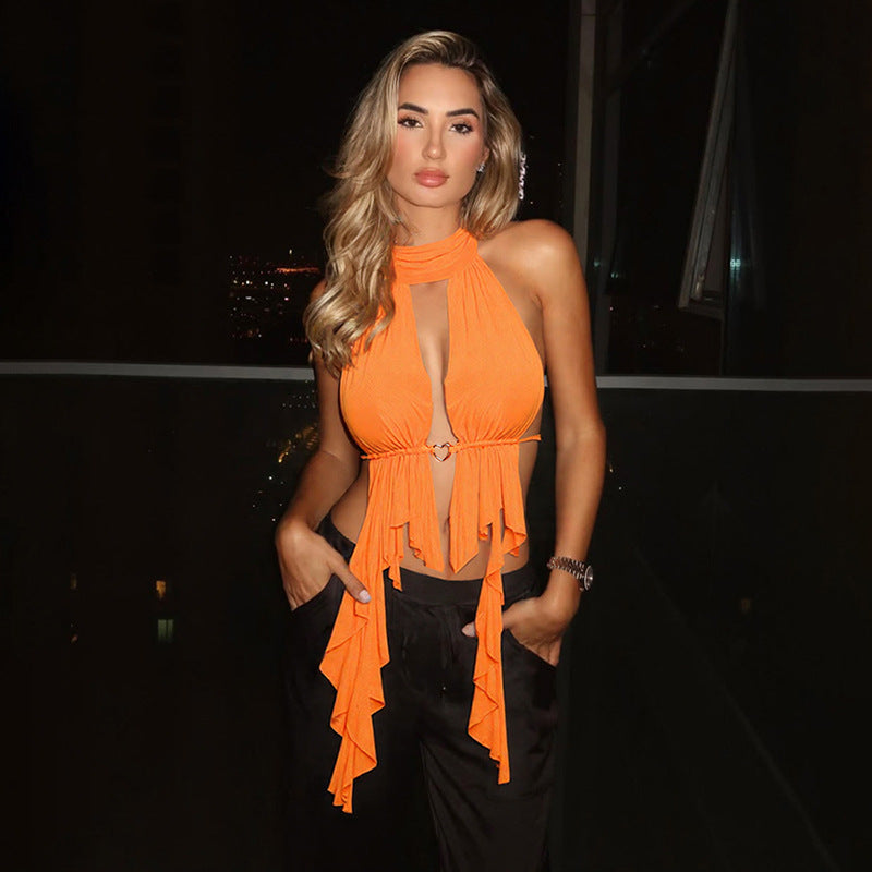 Solid-color Sexy Halter Top