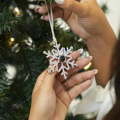 Thanksgiving Christmas Gift Snowflake Projection Necklace