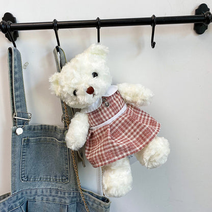 Creative Teddy Bear Chain Plush One Shoulder Messenger Bag