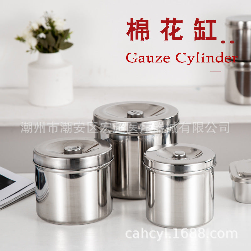 Processing and Customization 304 Stainless Steel Ointment Tank, Anti-Iodine Ointment Tank, Pattern Embroidered Cotton Ball Tank, Dressing Gauze Tank