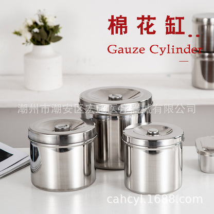 Processing and Customization 304 Stainless Steel Ointment Tank, Anti-Iodine Ointment Tank, Pattern Embroidered Cotton Ball Tank, Dressing Gauze Tank