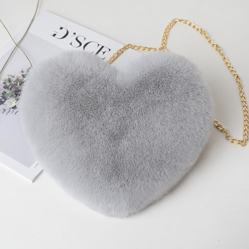 Plush love shoulder bag