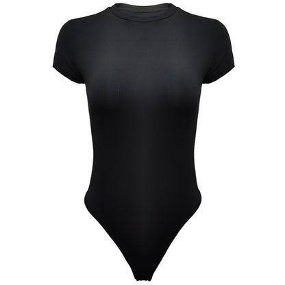 2025 summer new casual women's clothing Europe and the United States cross-border short sleeve jumpsuit foreign trade tight jumpsuit bodysuit