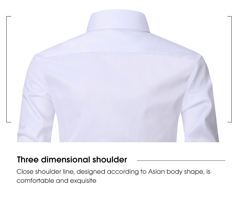 Solid Color Amazon Stretchy Plus-Size Men's Long-Sleeve Shirt, Men's Fashion Shirt, Slim Fit Outerwear