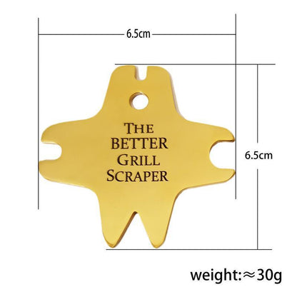 Stainless steel barbecue scraper