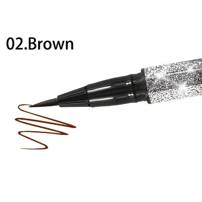 1pc Long-Lasting Waterproof Black Starry Sky Eyeliner Pen with Sponge Tip - Smooth and Quick-Drying for Beautiful Eye Makeup