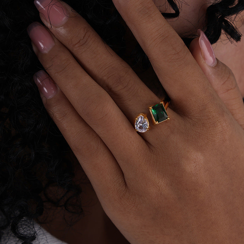 Titanium Steel No Fading INS Special Interest Light Luxury Open Ring Adjustable