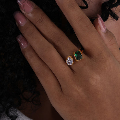 Titanium Steel No Fading INS Special Interest Light Luxury Open Ring Adjustable