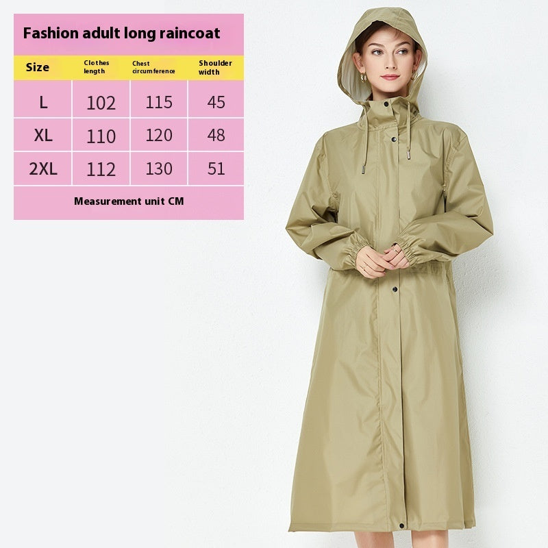 Fashion Trench Coat Raincoat Lightweight Breathable Solid Color Long Sleeve