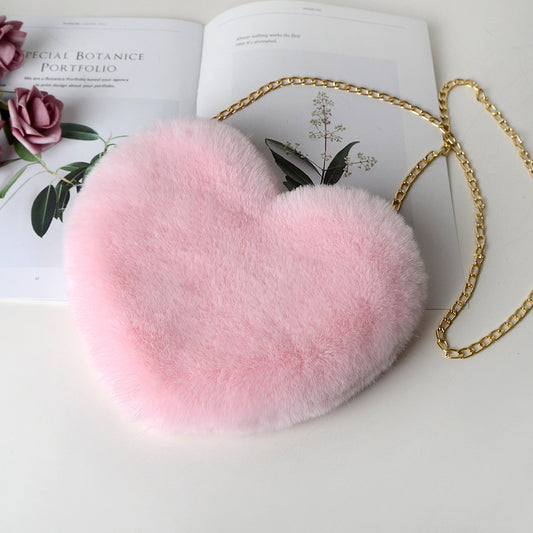 Plush love shoulder bag