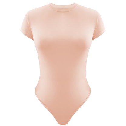 2025 summer new casual women's clothing Europe and the United States cross-border short sleeve jumpsuit foreign trade tight jumpsuit bodysuit