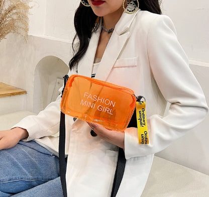 Transparent Square Fashion Trend Jelly Single Shoulder Diagonal Cross Bag