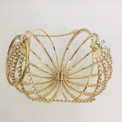 Hollow diamond ball bag dinner bag bird cage bun mother bag handbag