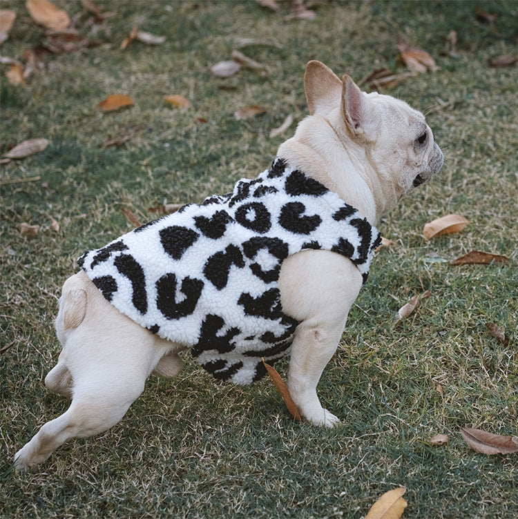 Cashmere thickened cow leopard vest