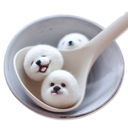 DIY Handmade Material Package Poke Needle Non-finished Wool Felt Dolls Creative Birthday Gift Wool Felt Dumpling