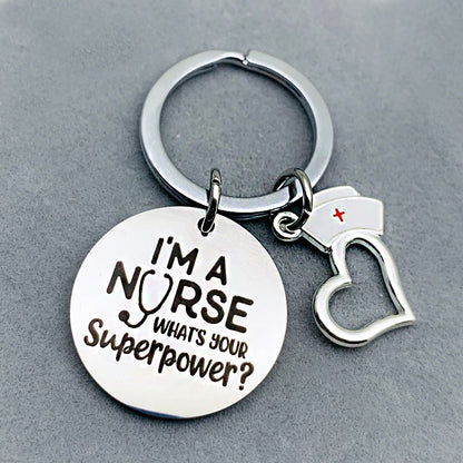Stainless Steel Lettering Keychain Nurse's Day Gift Giveaway