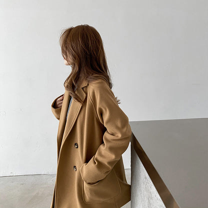 New High-End Temperament Woolen Coat Trench Coat