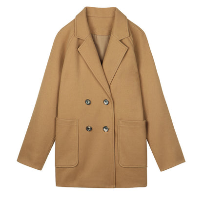 New High-End Temperament Woolen Coat Trench Coat