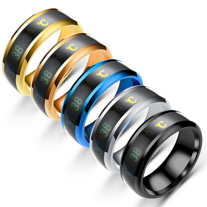 Fashion Creative Titanium Steel Thermochromic Ring