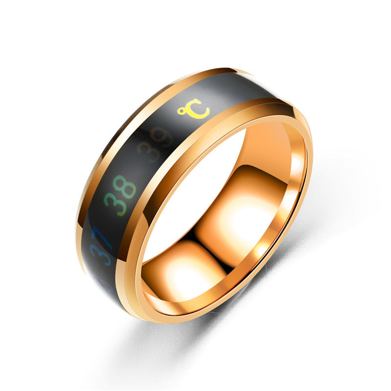 Fashion Creative Titanium Steel Thermochromic Ring