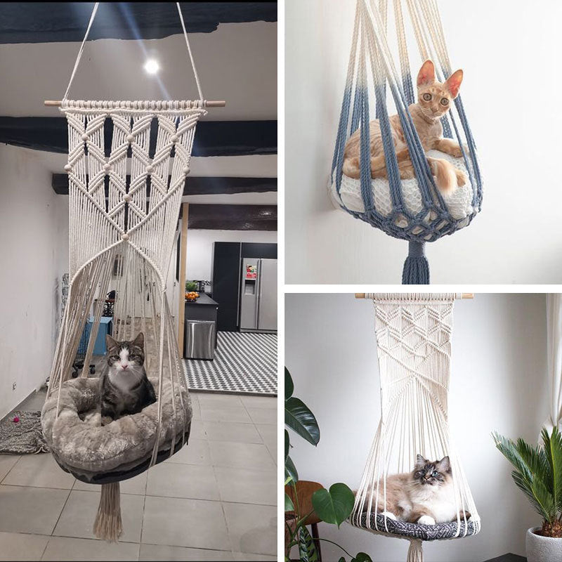 Ins Hand-Woven Cat Litter Universal Vibrato Net Red Hanging Basket Cat Hammock Pet Swing C-01