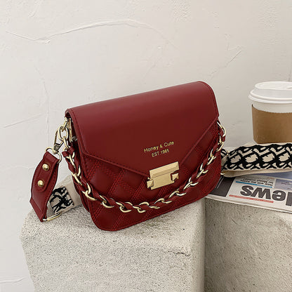 Fashion Rhombus Embroidery Thread One-shoulder Small Square Bag