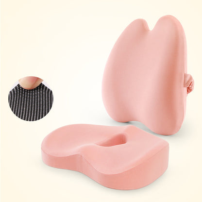 Ergonomic Car Lumbar Support Cushion Set - Memory Foam Back & Seat Cushion for Office & Car