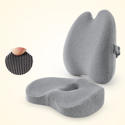 Ergonomic Car Lumbar Support Cushion Set - Memory Foam Back & Seat Cushion for Office & Car