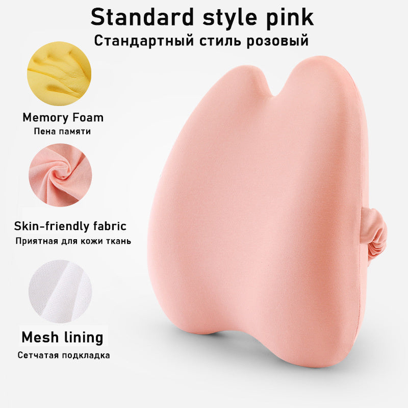 Ergonomic Car Lumbar Support Cushion Set - Memory Foam Back & Seat Cushion for Office & Car