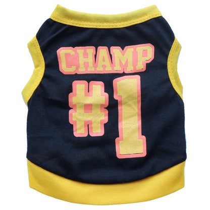 Pet Supplies Dog Clothing Cotton Jersey Printed  Sports Small Dog Vest